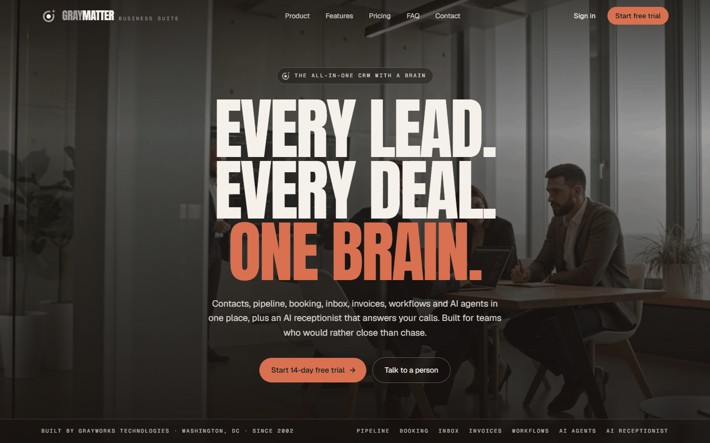 GRAYMATTER Business Suite homepage
